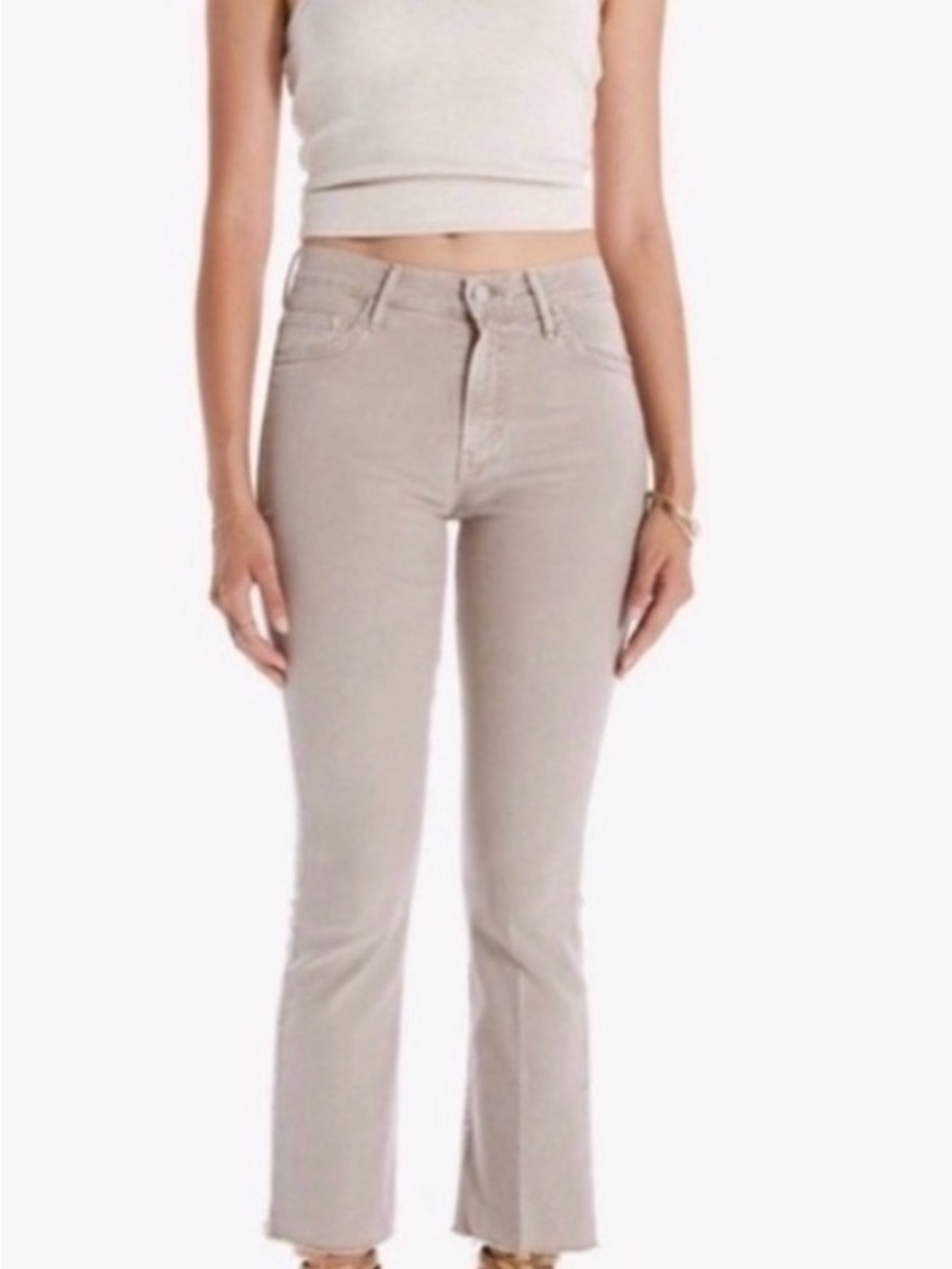 MOTHER The Insider Ankle Fray -Chalk it Up jeans
